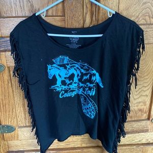 Black fringe shirt (t shirt)
